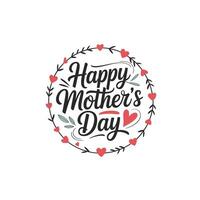 Beautiful Script Lettering for Mothers Day with Floral Illustrations vector