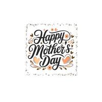 Pastel Toned Mothers Day Text Design for Cards and Posters vector