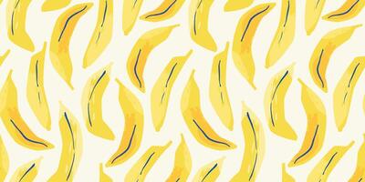 seamless pattern with abstract bananas. Trendy hand drawn art textures. Modern abstract design for paper, cover, fabric, interior decor and other use vector