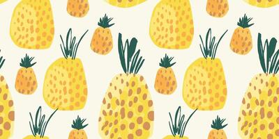 seamless pattern with abstract pineapples. Trendy hand drawn art textures. Modern abstract design for paper, cover, fabric, interior decor and other use vector