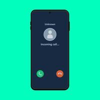 Smartphone mock up with incoming call screen. Accept button. Decline button. High resolution . editable vector