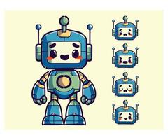 Friendly Retro Robot Character vector