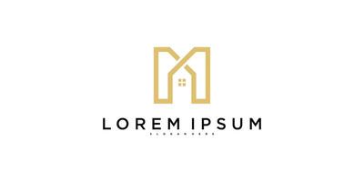 Minimalist modern house logo design vector