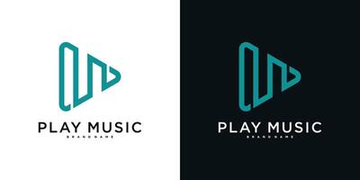 Modern play media logo design. Premium vector
