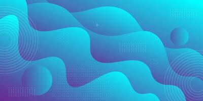 Minimal dynamic bright blue gradient fluid textured background with 3D style wavy liquid color pattern. Eps10 vector
