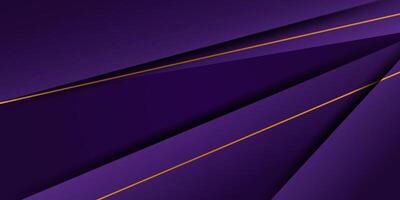 Abstract purple background. Triangles on dark color geometric design. Futuristic background illustration of overlapping paper pieces and modern golden lines. Eps10 vector