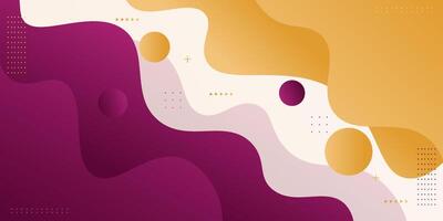 Orange and purple gradient geometric business banner design. Creative banner design with wave and line shape as template. Simple design on white horizontal banner. Eps10 vector