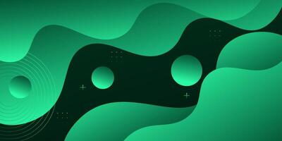 Abstract bright green wave 3D background. Simple wave overlapping layer pattern background. Eps10 vector