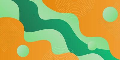 Abstract background colorful waves with soft orange and green colors in the background. Eps10 vector