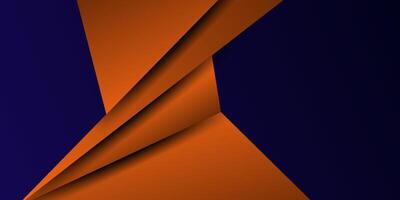 Abstract orange overlapping background template with triangle paper cut pattern. Blue background with shadow design. Eps10 vector