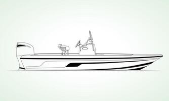 One Color Boat For laser Cutting vector