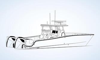 One color boat back view vector