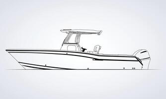 Boat One Color single engine vector