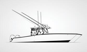 Boat One Color two engine vector