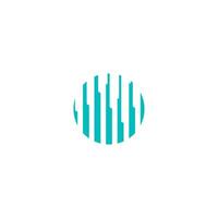 Circle with parallel lines as logo or icon building vector