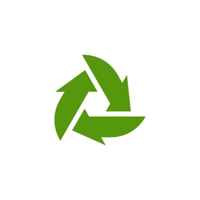 triangle arrow recycle leaf logo minimalist, green leaf arrow rotation, sigh ecology