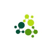 molecule triangle logo icon design, green DNA abstract rotation, sigh ecology vector