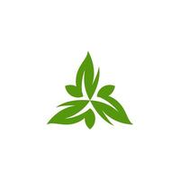 abstracrt triangle dynamic leaf logo icon design, green leaf design symbol vector
