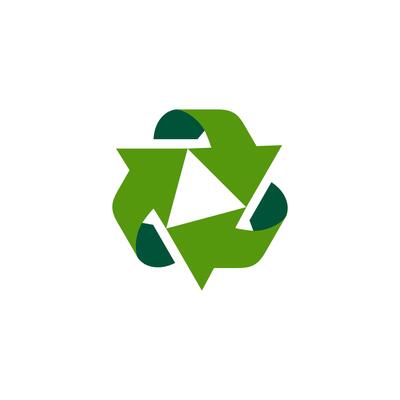 triangle recycle leaf logo icon design, ecology save icon arrow