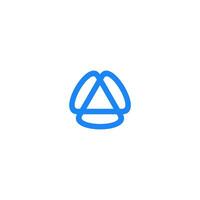 Letter A triangle digital technology network, global solution, logo design template. vector