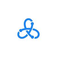 Letter A dynamic digital technology network, global solution, logo design template. vector