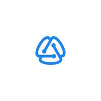Letter A circle digital technology network, global solution, logo design template. vector