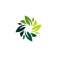 leaf rotations abstract logo icon design, green leaf arrow rotation, sigh ecology vector