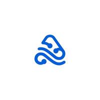 Letter A abstract digital technology network, global solution, logo design template. vector