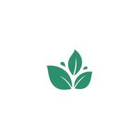 Abstract three leaf logo. leaf icon dynamic green color symbol vector