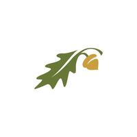 Oak leaf and acorn logo, simple and clean style vector