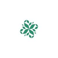Abstract leaf geometric logo. leaf icon dynamic green color vector