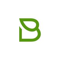 letter B leaf logo, initial minimalist modern vector