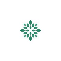 Abstract symbol three leaf logo. leaf icon dynamic green color vector