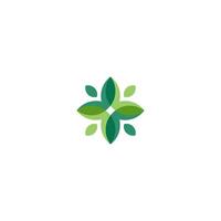 Abstract color leaf logo. leaf icon dynamic green color vector