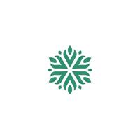 Abstract three leaf logo. leaf icon dynamic green color six symbol vector