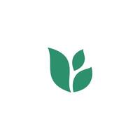Abstract green leaf logo. leaf icon dynamic simple symbol vector