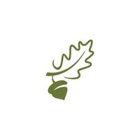 oak leaf wih acorns line style logo. vector