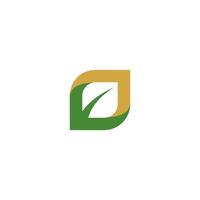 Abstract simple leaf logo. leaf icon dynamic green color vector