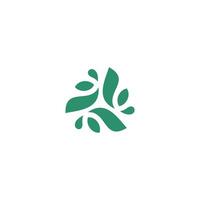 Abstract three leaf logo. leaf icon dynamic green color nature vector