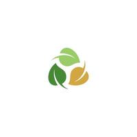 Abstract simple three leaf logo. leaf icon dynamic green three color vector