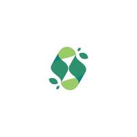 Abstract leaf flat logo. leaf icon dynamic green color vector