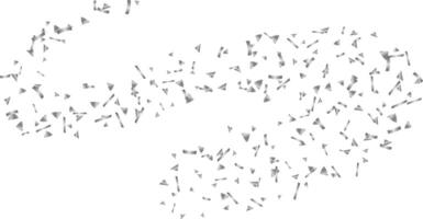 Glitter shiny silver confetti with curve swirl line illustration on transparent background vector