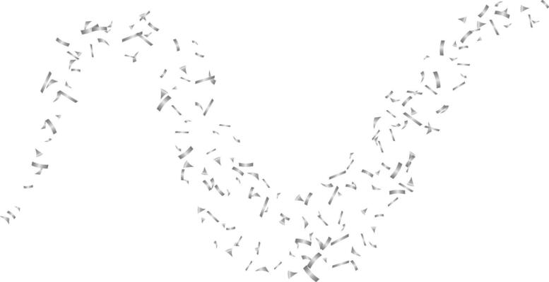 Celebration luxury with silver confetti flying element isolated swirl line decoration