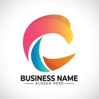 C bird Gradient logo vector