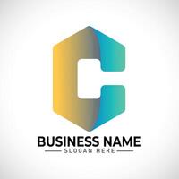 C abstract gradient logo vector