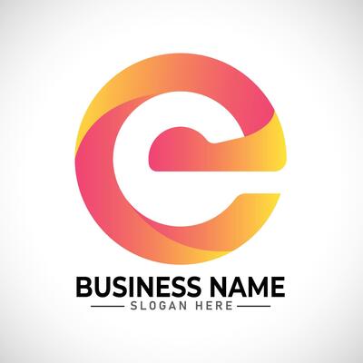 E gradient logo design