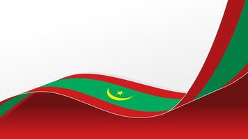 wavy mauritania flag background with copy space for text. for national day vector