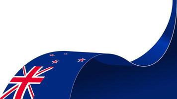 waving new zealand flag frame background with copy space for text. for national day vector