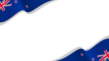 wavy new zealand flag frame background with copy space for text. for national day vector