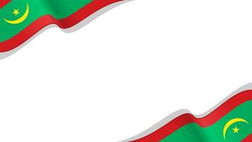 wavy mauritania flag frame background with copy space for text. for national day vector